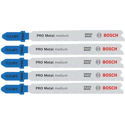 5 lames de scie sauteuse PRO T121AFC BIM Speed métal 92 mm pas 1,2 mm BOSCH 2608655106 photo du produit