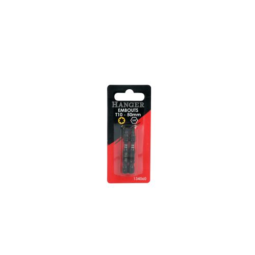 2 embouts impact 1/4'' étoile T10 longueur 50 mm - HANGER - 134060 pas cher Secondaire 3 L