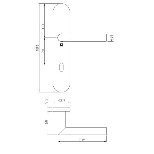 Ensemble sur plaques s&eacute;rie JADE 1394 type cl&eacute; L finition inox - HERACLES - B-INOX-SP15 pas cher Secondaire 5 L