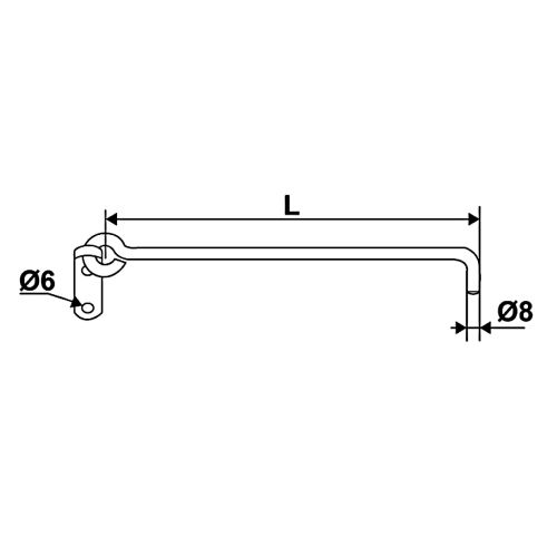 Crochet de contrevent aluminium L 500mm - TORBEL - 924D50J pas cher Secondaire 1 L