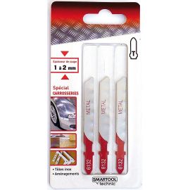 3 lames scie sauteuse type T Smartool Technic pour métal carossier 1 à 2 mm - 961322 photo du produit Principale M