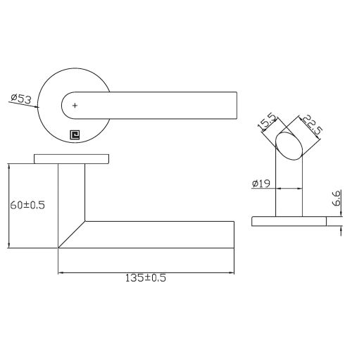 Béquille double sur rosace Jade Slim 1394 ovale SL00N - HERACLES - B-INOX-SL00N pas cher Secondaire 4 L