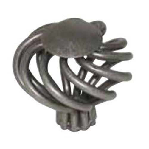 Bouton boule plat fer torsad&eacute; de diam&egrave;tre 38 mm vieux fer CADAP 00372/5S photo du produit