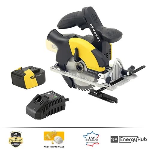 Scie circulaire 18 V EnergySaw-C18VBL 165 mm Brushless + batterie 5 Ah + chargeur PEUGEOT OUTILLAGE 650352 photo du produit Secondaire 1 L
