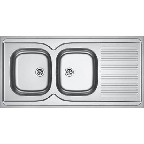 Evier 2 cuves inox avec égouttoir MAN721-1200 1200x600cm à poser - FRANKE - 010372 pas cher