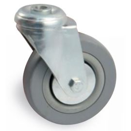 Roulette œil trou pivotant diamètre 75mm en caoutchouc gris - AVL - 550875H pas cher Principale M