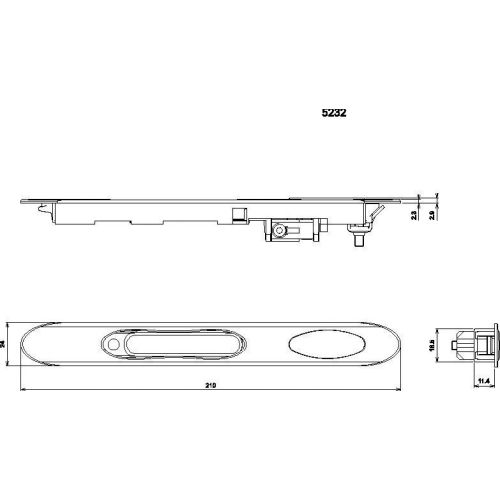 Fermeture intérieur encastrée + poignée extérieure non percée argenté - LA CROISEE DS - DS8295-007 pas cher Secondaire 3 L