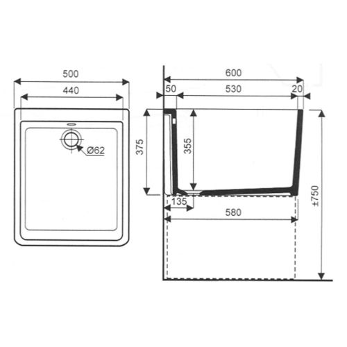 CUVE A LAVER PUBLICA BLC pas cher Secondaire 1 L
