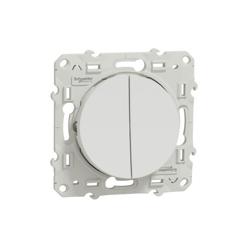 Interrupteur double va-et-vient ODACE 10 A à vis blanc SCHNEIDER ELECTRIC S520214 photo du produit Secondaire 1 L