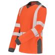 T-shirt manches longues fluo SAFE XP HV orange/bleu marine T0/XS - CEPOVETT - 22-9T85-404-0/XS pas cher