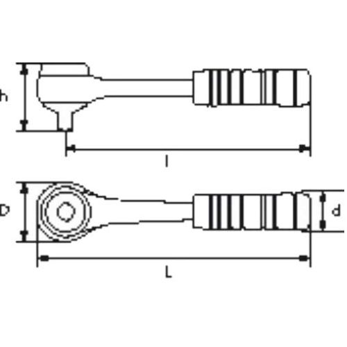 Cliquet chantier 1/2'' à inversion par levier 60 dents SAM OUTILLAGE S-157B photo du produit Secondaire 1 L