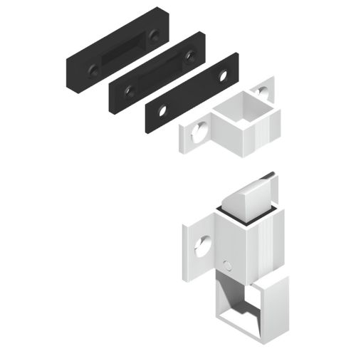 Loqueteau à gâche + cales laqué blanc alu RAL9010 LA CROISEE DS DS6402-036 photo du produit Principale L