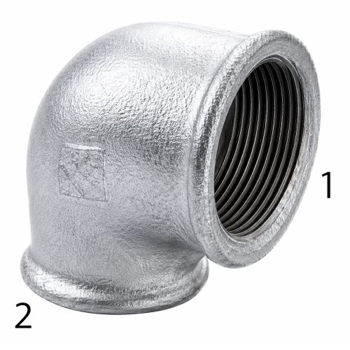 Coude r&eacute;duit &agrave; 90&deg; 90R femelle-femelle noire 1'' 1/2'' &ndash; VIRFOLLET &ndash; 09001053 pas cher