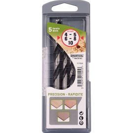 Coffret de 5 forets bois Smartool Technic 3 pointes diamètre 4 - 10 mm - 917005 photo du produit Principale M