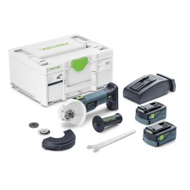 Meuleuse d'angle 18V Festool AGC 18-125 5,0 Ebi-Plus + 2 batteries 5 Ah + chargeur rapide + coffret SYSTAINER - 578368 pas cher Principale M