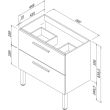 Meuble de salle de bain simple vasque 2 tiroirs CINTO et miroir rond led SOLEN hibernian (bois blanchi) 80cm - COSYNEO - M81CINTO80SOLENHIB pas cher Secondaire 2 S