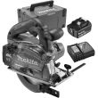 Scie circulaire à métaux 18V + 2 batteries 5Ah + chargeur + coffret MAKPAC - MAKITA - DCS553RTJ pas cher