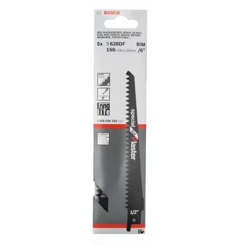 Lames de scie sabre S 628 DF Special For Plaster BOSCH 2608656263 photo du produit Secondaire 1 L