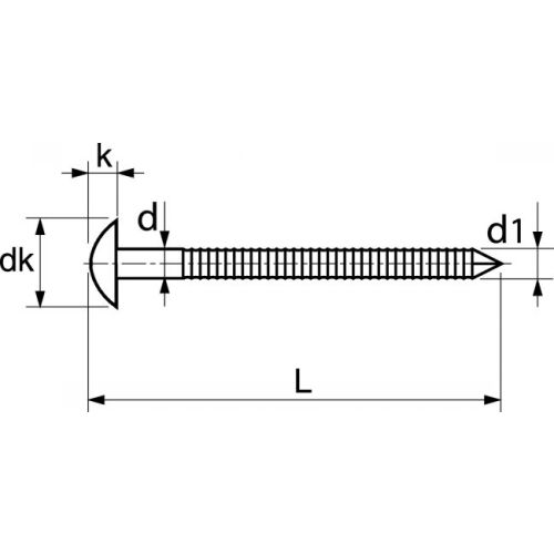 Pointe annelée à tête bombée 2,5x35mm en en boîte de 1kg - ACTON - 647832,5X35CDT1K pas cher Secondaire 2 L