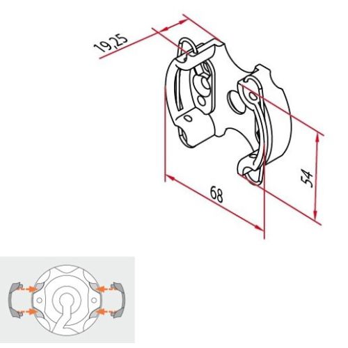 Support moteur accouplement rapide avec ressort maxi 50 Nm CHERUBINI A4506_0555 photo du produit Principale L