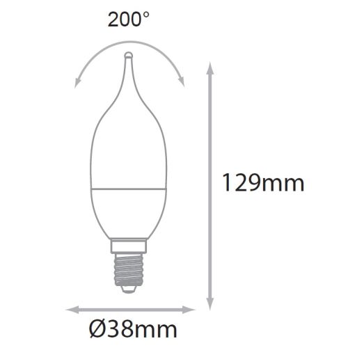 Ampoules LED coup de vent E14 6 W 520 lm 3000 K dimmable MIIDEX 74800 photo du produit Secondaire 1 L