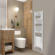 Radiateur s&egrave;che-serviettes DORIS Digital &eacute;troit avec soufflerie 1300 W blanc ATLANTIC 851137 photo du produit Secondaire 2 S