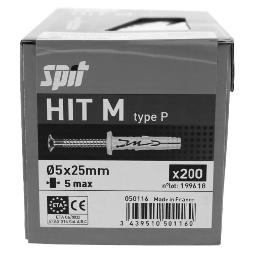 Cheville &agrave; frapper HIT M 6x30 bidon de 1000 - SPIT - 055704 pas cher Secondaire 24 L