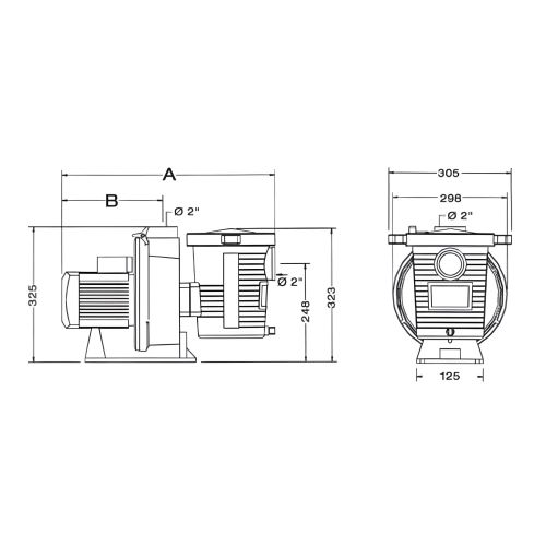 Pomme 3/4 cv monophasé ULTRA FLOW PENTAIR PAC-100-0100 photo du produit Secondaire 1 L