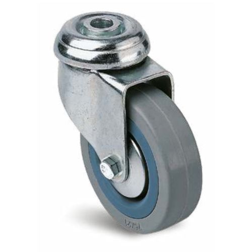 Roulette Novoplex caoutchouc gris trou central pivotante 100 mm GUITEL HERVIEU 13807 photo du produit Principale L