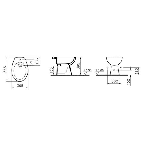 Bidet à poser NORMUS blanc VITRA 6578L003-0068 photo du produit Secondaire 1 L