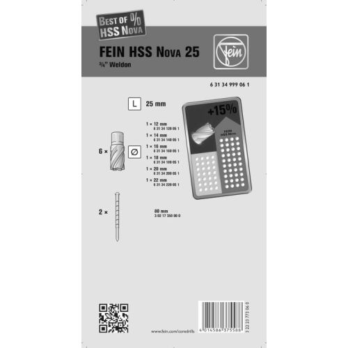Coffret fraises Best of cutter HSS Nova 25 Weldon - FEIN - 63134999061 pas cher Secondaire 1 L
