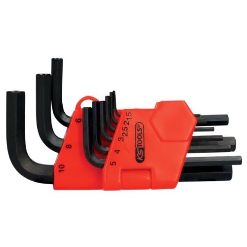 Jeu de 9 cl&eacute;s m&acirc;les courtes brunies 6 x 6 pans KS TOOLS 151.3211 photo du produit