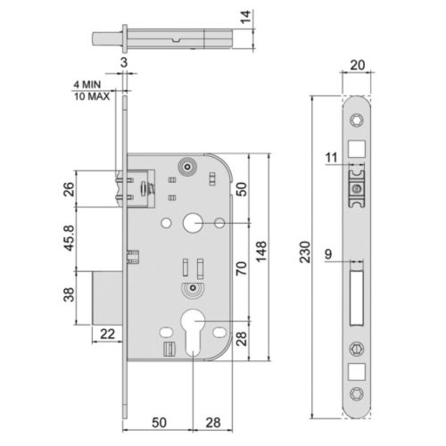 Coffre monopoint à larder à rouleau reglable axe 50mm inox MARC 1725950095 pas cher Secondaire 1 L