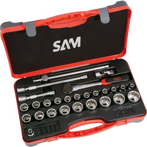 Coffret 1/2'' de 27 outils Sam outillage 12 pans en mm - 75-SA27 photo du produit Principale L