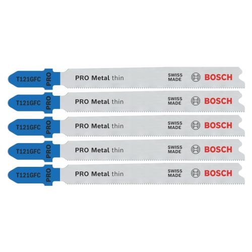 Lot de 5 lames de scie sauteuse PRO BIM Speed m&eacute;tal 92 mm pas 0,8 mm BOSCH 2608655104 photo du produit