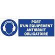 Panneau d’obligation rectangulaire 450x150mm 'Port d'équipement anti bruit' - NOVAP - 4030630 pas cher