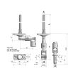 Sortie de caisson 30° pliable tringle acier hexagonale + platine nylon 22 x 45 mm CHERUBINI 80667032V1316 photo du produit