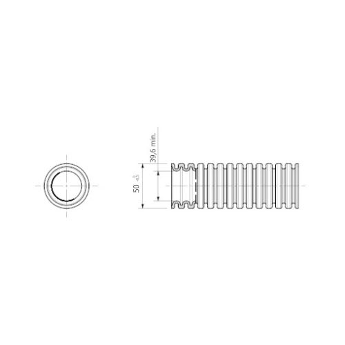 Conduit cintrable moyen ICTA autorétractable avec tire-fils gris foncé D 40 mm GEWISS DX20540R photo du produit Secondaire 2 L