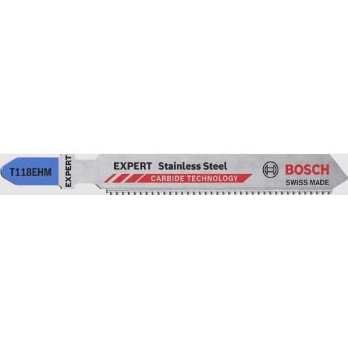 Lame de scie sauteuse T 118 EHM Expert Stainless Steel pack de 03 BOSCH 2608900562 photo du produit