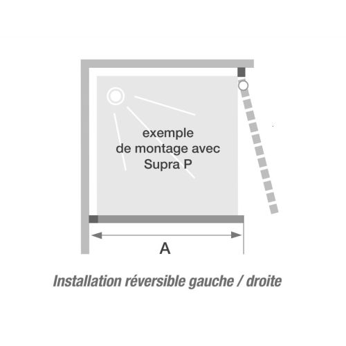 Paroi de douche SUPRA III FIXE 90cm profil&eacute; blanc avec verre transparent - KINEDO - PA1572BTN pas cher Secondaire 1 L