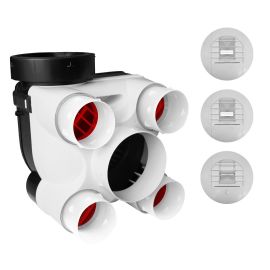 Kit VMC hygror&eacute;glable S&P 18,3 W-Th-C bouches &agrave; piles et &agrave; d&eacute;tection de pr&eacute;sence - 604011 pas cher Principale M