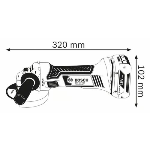 Meuleuse d'angle 18 V GWS 18-125 V-LI 125 mm (sans batterie ni chargeur) en coffret L-BOXX BOSCH 060193A308 photo du produit Secondaire 1 L