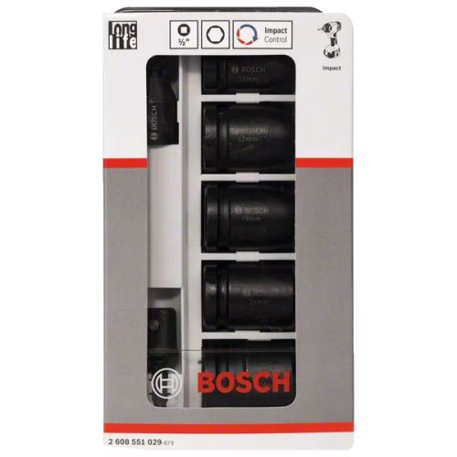 Coffret de 5 douilles à choc 13 - 17 - 19 - 21 - 24 mm 1/2'' - BOSCH - 2608551029 pas cher Secondaire 1 L