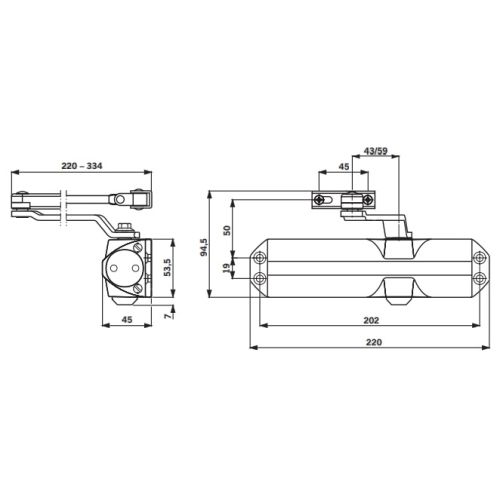 Ferme porte TS68 force 2-4 argent DORMA 66470101 photo du produit Secondaire 1 L