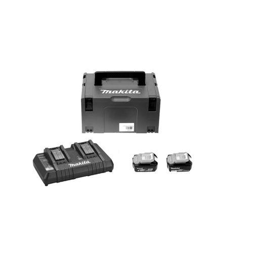 Pack énergie LI-ION (2 batteries 4 Ah BL1840B + chargeur DC18RD) 18V + coffret MAKPAC - MAKITA -197504-2 pas cher