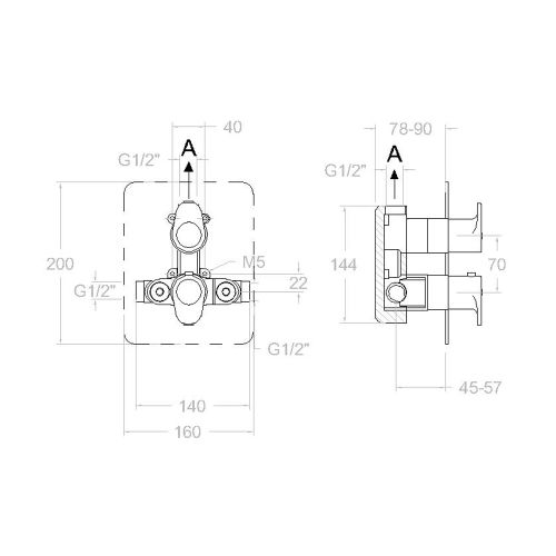 Mitigeur de douche thermostatique à encastrer 1 voie ALEXIA 362411SNM - RAMON SOLER - 36D302468 pas cher Secondaire 1 L