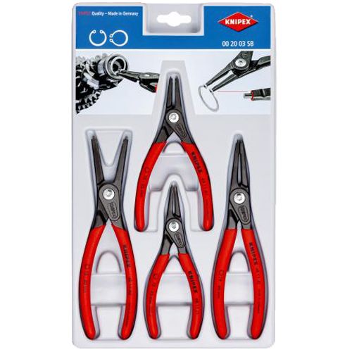 Jeu de 4 pinces de précision pour circlips KNIPEX 00 20 03 SB photo du produit Principale L