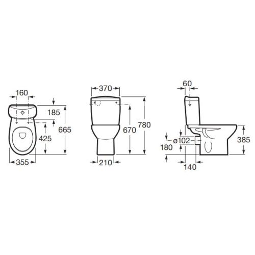 Cuvette WC sortie horizontale VICTORIA Roca - A342392000 photo du produit Secondaire 1 L