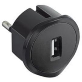 Prise USB Legrand 5 V 1,5 A maximum avec fiche 2P 10 A et encombrement réduit noir - 050681 photo du produit Principale M