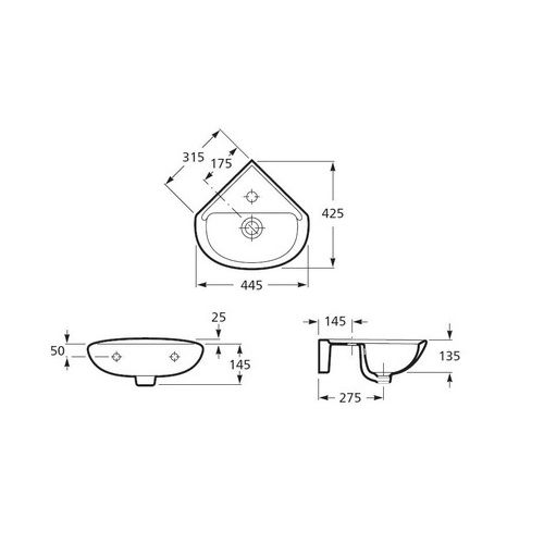 Lave-mains d'angle POLO blanc - ROCA - WM816O11Z0010F1 pas cher Secondaire 1 L